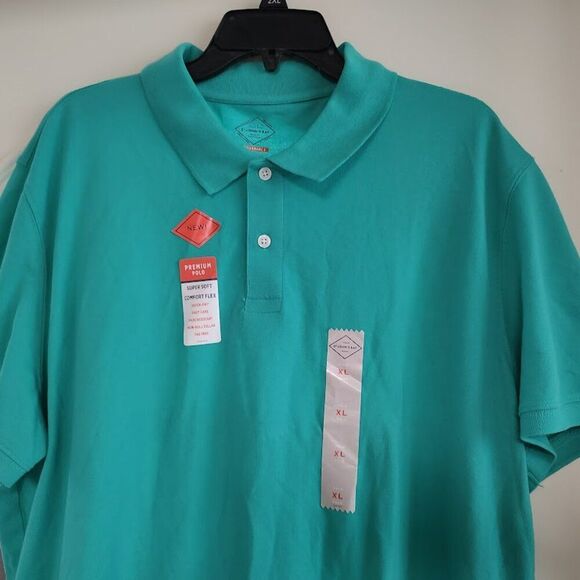 New St John's Bay Green Super Soft Comfort Flex Polo Quick Dri Easy Care Mens XL - Picture 2 of 2